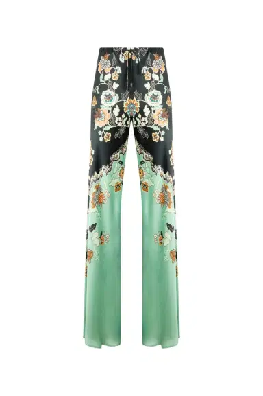 Roberto Cavalli Silk Pants With Kimono Print | Thumbnail 1 Roberto Cavalli Silk Pants With Kimono Print | Thumbnail 1