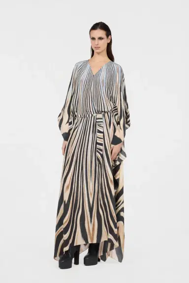 Roberto Cavalli Zebra Print Silk Kaftan Dress | Thumbnail 2 Roberto Cavalli Zebra Print Silk Kaftan Dress | Thumbnail 2