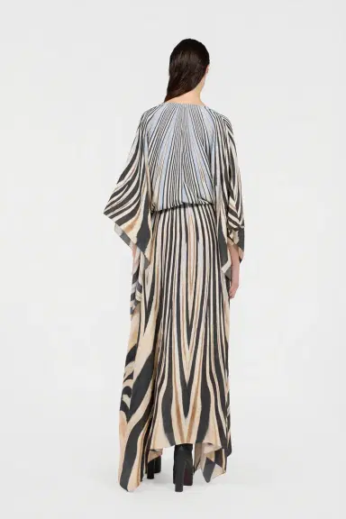 Roberto Cavalli Zebra Print Silk Kaftan Dress | Thumbnail 3 Roberto Cavalli Zebra Print Silk Kaftan Dress | Thumbnail 3