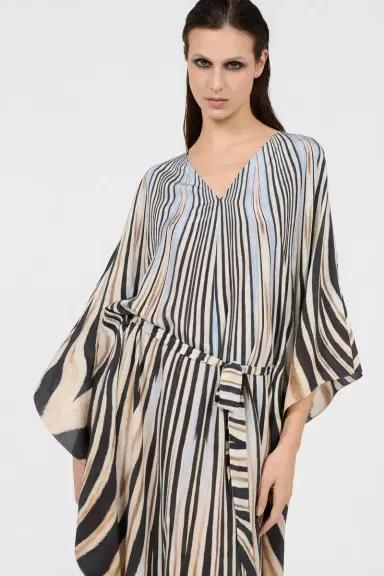 Roberto Cavalli Zebra Print Silk Kaftan Dress | Thumbnail 4 Roberto Cavalli Zebra Print Silk Kaftan Dress | Thumbnail 4