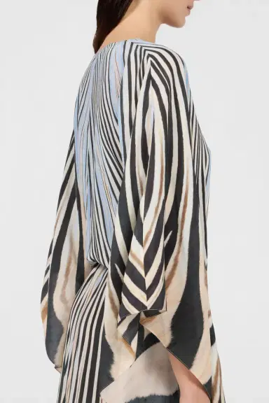 Roberto Cavalli Zebra Print Silk Kaftan Dress | Thumbnail 5 Roberto Cavalli Zebra Print Silk Kaftan Dress | Thumbnail 5