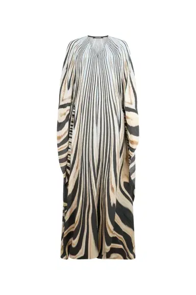 Roberto Cavalli Zebra Print Silk Kaftan Dress | Thumbnail 1 Roberto Cavalli Zebra Print Silk Kaftan Dress | Thumbnail 1