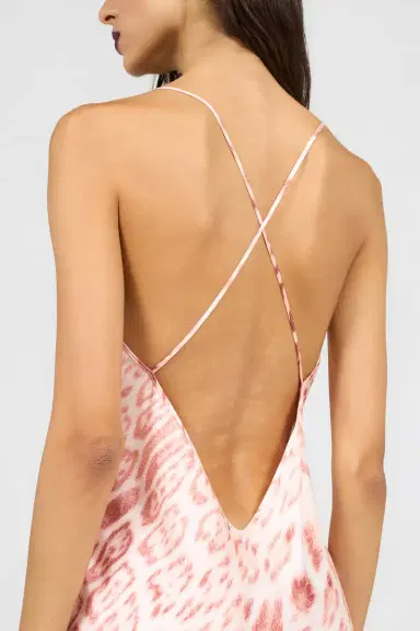 Roberto Cavalli Jaguar Pink Print Slip Dress | Thumbnail 5 Roberto Cavalli Jaguar Pink Print Slip Dress | Thumbnail 5