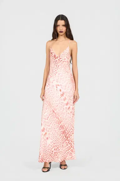 Roberto Cavalli Jaguar Pink Print Slip Dress | Thumbnail 6 Roberto Cavalli Jaguar Pink Print Slip Dress | Thumbnail 6
