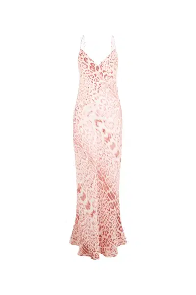 Roberto Cavalli Jaguar Pink Print Slip Dress | Thumbnail 1 Roberto Cavalli Jaguar Pink Print Slip Dress | Thumbnail 1