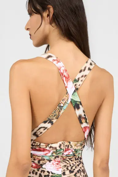 Roberto Cavalli Jaguar Roses Print Dress | Thumbnail 5 Roberto Cavalli Jaguar Roses Print Dress | Thumbnail 5