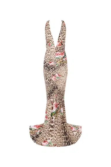 Roberto Cavalli Jaguar Roses Print Dress | Thumbnail 1 Roberto Cavalli Jaguar Roses Print Dress | Thumbnail 1