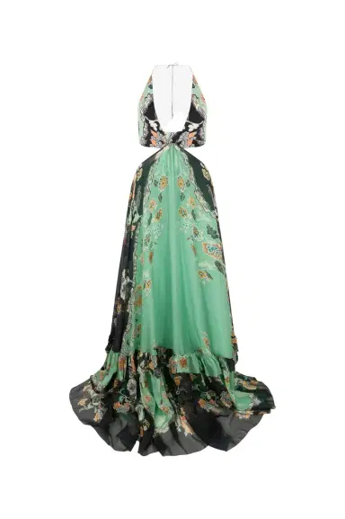 Roberto Cavalli Kimono Print Silk Maxi Dress | Thumbnail 1 Roberto Cavalli Kimono Print Silk Maxi Dress | Thumbnail 1