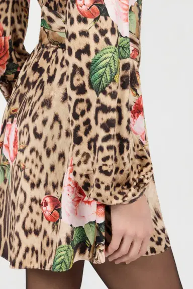 Roberto Cavalli Mini Dress Jaguar Roses Print | Thumbnail 5 Roberto Cavalli Mini Dress Jaguar Roses Print | Thumbnail 5