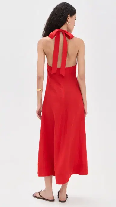Apiece Apart Salome Halter Maxi Dress Red | Thumbnail 3 Apiece Apart Salome Halter Maxi Dress Red | Thumbnail 3