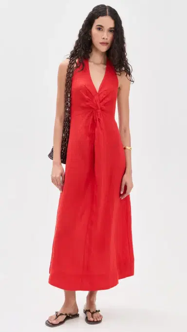 Apiece Apart Salome Halter Maxi Dress Red | Thumbnail 5 Apiece Apart Salome Halter Maxi Dress Red | Thumbnail 5