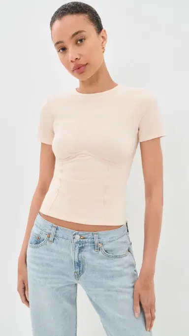 Fleur du Mal Cotton T-Shirt Tahini | Thumbnail 2 Fleur du Mal Cotton T-Shirt Tahini | Thumbnail 2