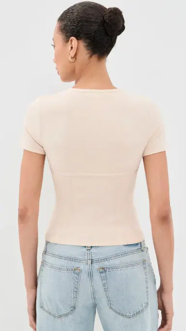 Fleur du Mal Cotton T-Shirt Tahini | Thumbnail 3 Fleur du Mal Cotton T-Shirt Tahini | Thumbnail 3