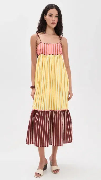 English Factory Colorblock tripe Sleeveless Midi Dress Multi | Thumbnail 2 English Factory Colorblock tripe Sleeveless Midi Dress Multi | Thumbnail 2
