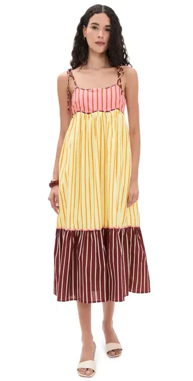 English Factory Colorblock tripe Sleeveless Midi Dress Multi | Thumbnail 1 English Factory Colorblock tripe Sleeveless Midi Dress Multi | Thumbnail 1