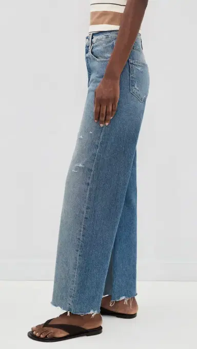 PAIGE Arellia Skimmer Covered Button Fly Wide Leg Jeans Terazzo Destructed | Thumbnail 4 PAIGE Arellia Skimmer Covered Button Fly Wide Leg Jeans Terazzo Destructed | Thumbnail 4