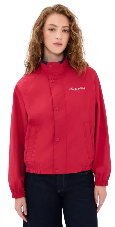 Sporty & Rich ignature NY Contrast Jacket Ruby/Navy White | Thumbnail 1 Sporty & Rich ignature NY Contrast Jacket Ruby/Navy White | Thumbnail 1
