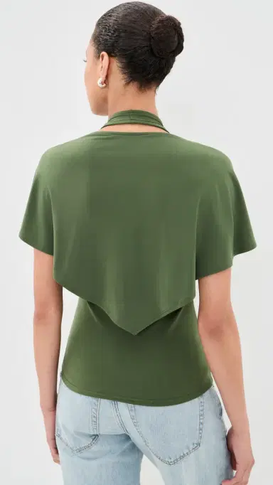 Sandy Liang Bellini Top Olive | Thumbnail 4 Sandy Liang Bellini Top Olive | Thumbnail 4