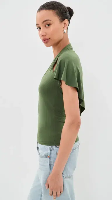 Sandy Liang Bellini Top Olive | Thumbnail 5 Sandy Liang Bellini Top Olive | Thumbnail 5