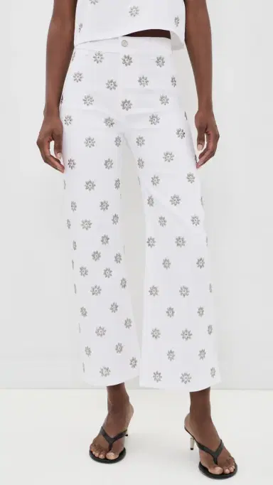 Veronica Beard Jean Grant High Rise Wide Leg Crop Jeans White | Thumbnail 2 Veronica Beard Jean Grant High Rise Wide Leg Crop Jeans White | Thumbnail 2