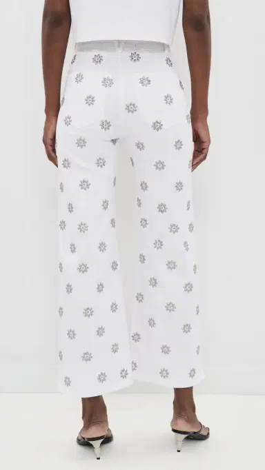 Veronica Beard Jean Grant High Rise Wide Leg Crop Jeans White | Thumbnail 3 Veronica Beard Jean Grant High Rise Wide Leg Crop Jeans White | Thumbnail 3