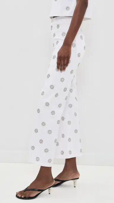 Veronica Beard Jean Grant High Rise Wide Leg Crop Jeans White | Thumbnail 4 Veronica Beard Jean Grant High Rise Wide Leg Crop Jeans White | Thumbnail 4