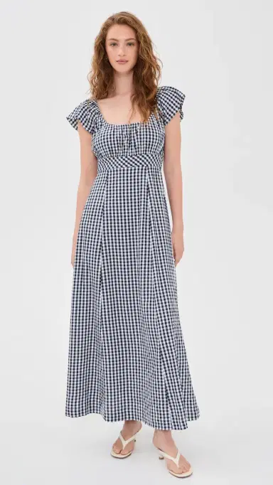Splendid Gigi Gingham Midi Dress Navy/White | Thumbnail 2 Splendid Gigi Gingham Midi Dress Navy/White | Thumbnail 2