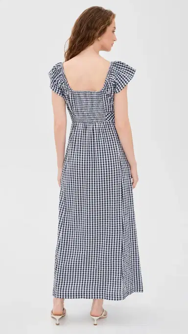 Splendid Gigi Gingham Midi Dress Navy/White | Thumbnail 3 Splendid Gigi Gingham Midi Dress Navy/White | Thumbnail 3