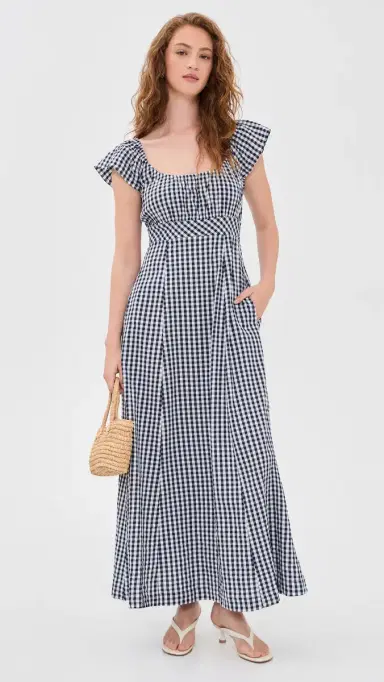 Splendid Gigi Gingham Midi Dress Navy/White | Thumbnail 5 Splendid Gigi Gingham Midi Dress Navy/White | Thumbnail 5