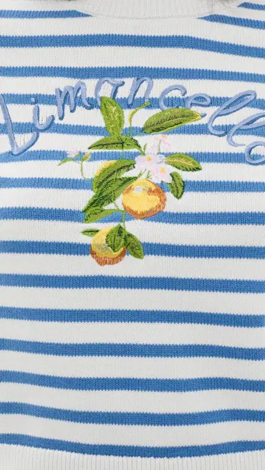 English Factory triped Lemon Short Sleeve Sweater White/Blue | Thumbnail 6 English Factory triped Lemon Short Sleeve Sweater White/Blue | Thumbnail 6