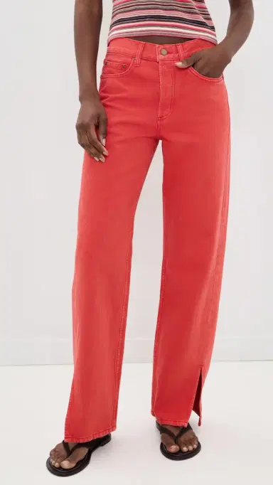 B SIDES Charlot Split Hem Jeans Faded Tomato Overdye 32 | Thumbnail 2 B SIDES Charlot Split Hem Jeans Faded Tomato Overdye 32 | Thumbnail 2