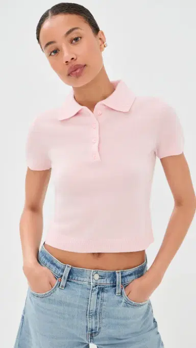SIMKHAI Twila Cashmere Polo Bubblegum | Thumbnail 2 SIMKHAI Twila Cashmere Polo Bubblegum | Thumbnail 2