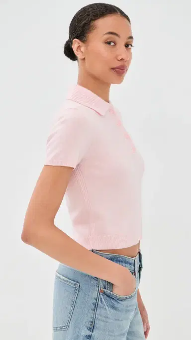 SIMKHAI Twila Cashmere Polo Bubblegum | Thumbnail 4 SIMKHAI Twila Cashmere Polo Bubblegum | Thumbnail 4