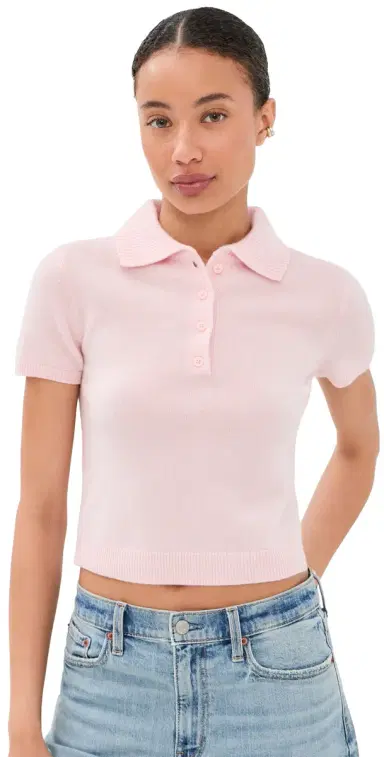 SIMKHAI Twila Cashmere Polo Bubblegum | Thumbnail 1 SIMKHAI Twila Cashmere Polo Bubblegum | Thumbnail 1