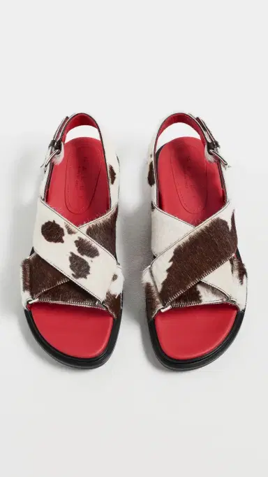 Marni Fussbett Crisscross Sandals Lily White/Brown | Thumbnail 5 Marni Fussbett Crisscross Sandals Lily White/Brown | Thumbnail 5
