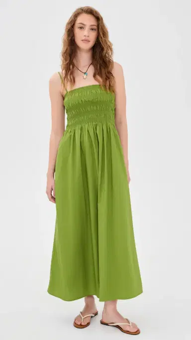 Pistola Bianca Shirred Bodice Dress ummer Green | Thumbnail 2 Pistola Bianca Shirred Bodice Dress ummer Green | Thumbnail 2