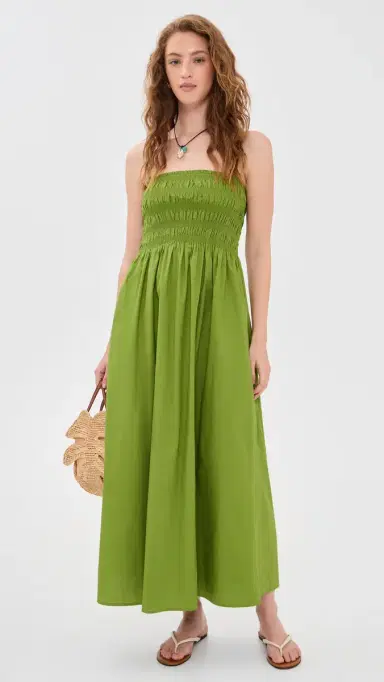Pistola Bianca Shirred Bodice Dress ummer Green | Thumbnail 5 Pistola Bianca Shirred Bodice Dress ummer Green | Thumbnail 5