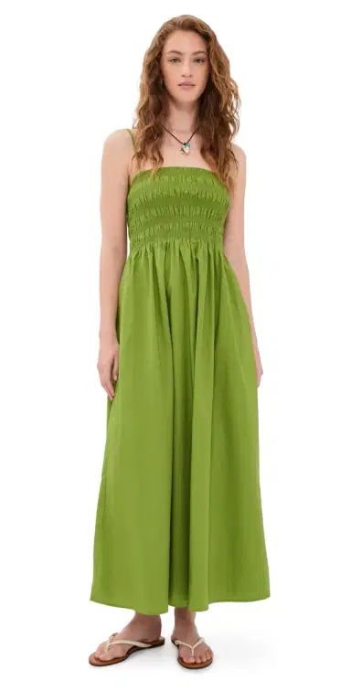 Pistola Bianca Shirred Bodice Dress ummer Green | Thumbnail 1 Pistola Bianca Shirred Bodice Dress ummer Green | Thumbnail 1