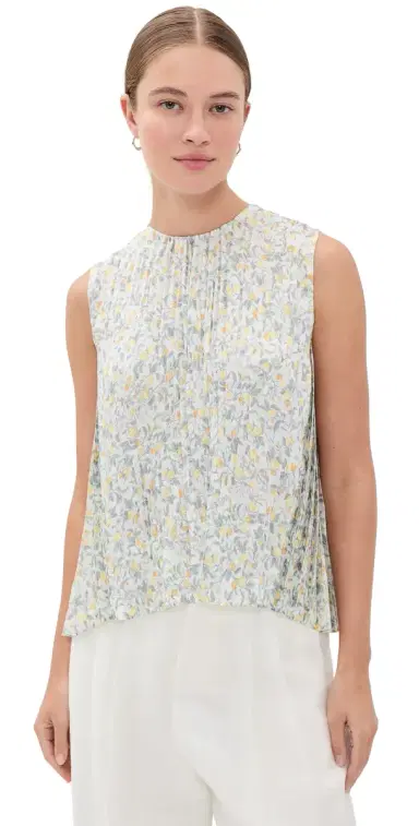Vince Citrine Bloom Pleated Top | Thumbnail 1 Vince Citrine Bloom Pleated Top | Thumbnail 1