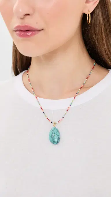 By Adina Eden Multicolor Beaded Drop Necklace Multicolor One Size | Thumbnail 3 By Adina Eden Multicolor Beaded Drop Necklace Multicolor One Size | Thumbnail 3