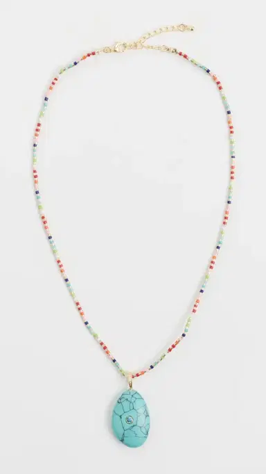 By Adina Eden Multicolor Beaded Drop Necklace Multicolor One Size | Thumbnail 4 By Adina Eden Multicolor Beaded Drop Necklace Multicolor One Size | Thumbnail 4