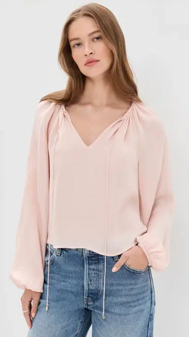 Frame The Silk Balloon Blouse Taffy M | Thumbnail 2 Frame The Silk Balloon Blouse Taffy M | Thumbnail 2