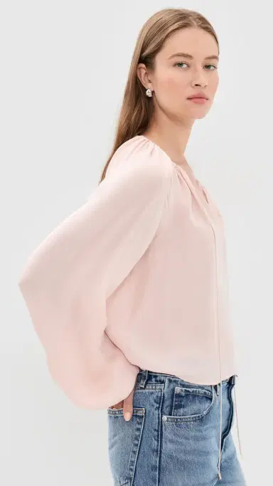 Frame The Silk Balloon Blouse Taffy M | Thumbnail 4 Frame The Silk Balloon Blouse Taffy M | Thumbnail 4