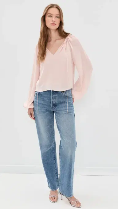 Frame The Silk Balloon Blouse Taffy M | Thumbnail 5 Frame The Silk Balloon Blouse Taffy M | Thumbnail 5