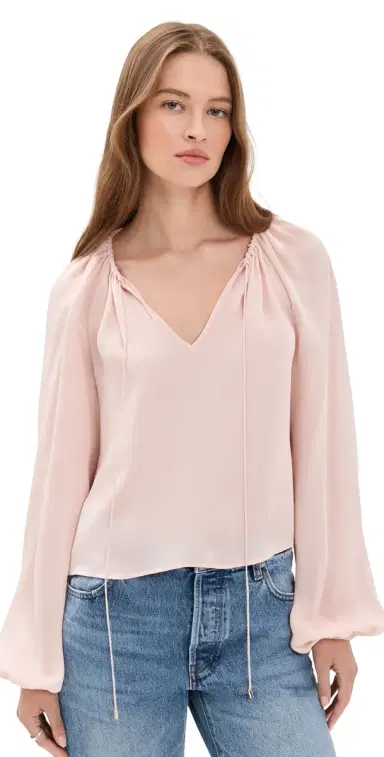 Frame The Silk Balloon Blouse Taffy M | Thumbnail 1 Frame The Silk Balloon Blouse Taffy M | Thumbnail 1