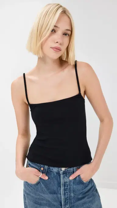 perfectwhitetee Ribbed kinny Tank True Black | Thumbnail 2 perfectwhitetee Ribbed kinny Tank True Black | Thumbnail 2