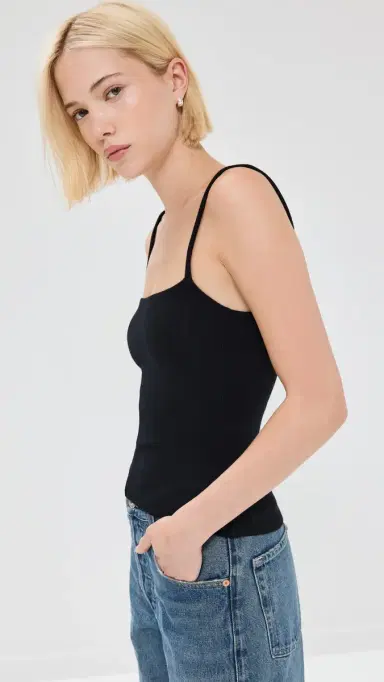 perfectwhitetee Ribbed kinny Tank True Black | Thumbnail 4 perfectwhitetee Ribbed kinny Tank True Black | Thumbnail 4