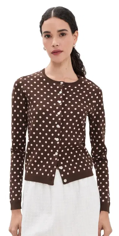 Sandy Liang Fable Cardigan Brown Multi | Thumbnail 1 Sandy Liang Fable Cardigan Brown Multi | Thumbnail 1