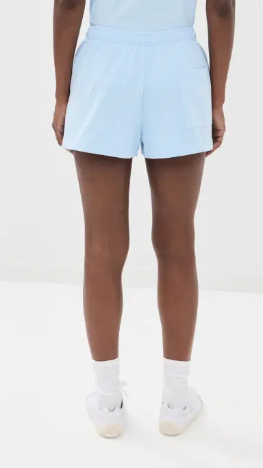 Sporty & Rich NY Crest Disco Shorts Ciel | Thumbnail 3 Sporty & Rich NY Crest Disco Shorts Ciel | Thumbnail 3