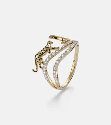 Yvonne Léon Yvonne Léon Rêves Étoilés 9kt gold and enamel ring with diamonds | Thumbnail 4 Yvonne Léon Yvonne Léon Rêves Étoilés 9kt gold and enamel ring with diamonds | Thumbnail 4